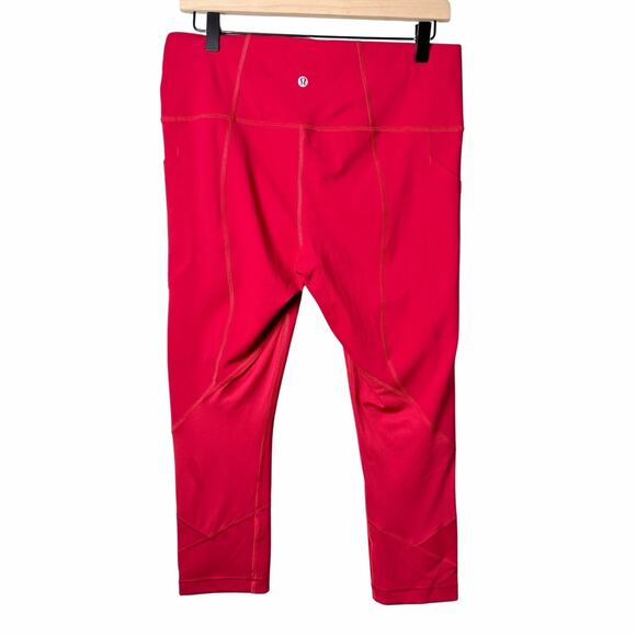 Lululemon Pace Rival High-Rise Crop 22" Dark Red Womens size 10 - Picture 2 of 11